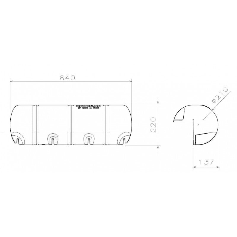 OCEAN dock fender designed for marine dock protection. Durable and UV-resistant construction absorbs impact to safeguard boats and dock edges. Ideal for marinas, jetties, and personal waterfronts. Easy installation and long-lasting performance in harsh marine environments.