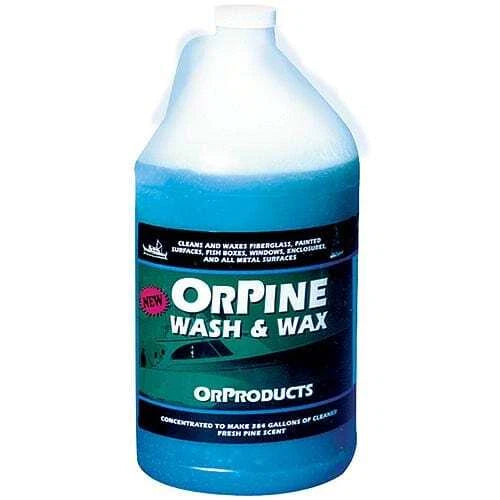 Orpine Boat Wash & Wax 1 Gallon container – boat cleaner and wax that removes dirt and grime and leaves a protective wax finish. Ideal for hulls and topsides, enhancing shine and protecting against salt, UV exposure, and weather damage.

