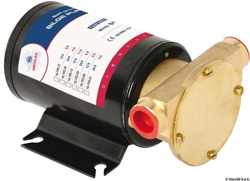 Osculati 12V 7A utility pump, part no. 16.193.12 Version A, designed for marine and automotive water transfer. Compact, efficient, and durable pump suitable for bilge systems, water circulation, and utility applications requiring reliable 12V power operation.