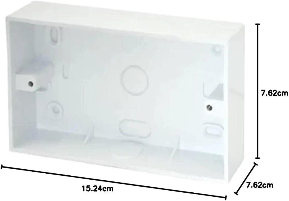 Durable PVC electrical junction box 6x3 inches with knockouts, designed for clean, safe electrical connections. Flame-retardant, weather-resistant, and easy to install. Ideal for indoor wiring, conduit joints, and cable organization in various installations.