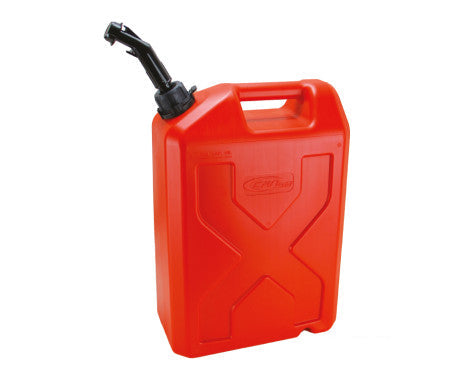 PVC fuel jerrycans available in 5 litre, 10 litre, and 20 litre sizes. Durable, lightweight fuel containers with compact dimensions: 250x260x130mm (5L), 345x295x165mm (10L), and 480x330x185mm (20L). Perfect for marine, automotive, and outdoor fuel storage applications.

