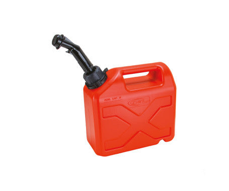 PVC fuel jerrycans available in 5 litre, 10 litre, and 20 litre sizes. Durable, lightweight fuel containers with compact dimensions: 250x260x130mm (5L), 345x295x165mm (10L), and 480x330x185mm (20L). Perfect for marine, automotive, and outdoor fuel storage applications.