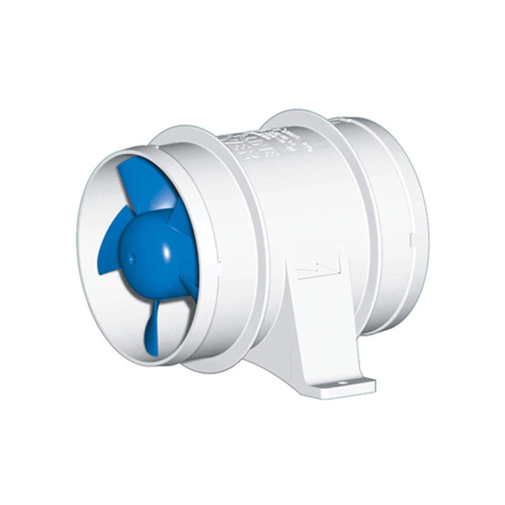 RULE in-line ventilation blowers for marine use, featuring 3-inch and 4-inch duct sizes. Operates on 12V or 24V. Ideal for boats, yachts, and RVs. Durable, ignition-protected, corrosion-resistant, and easy to install for engine or bilge ventilation.