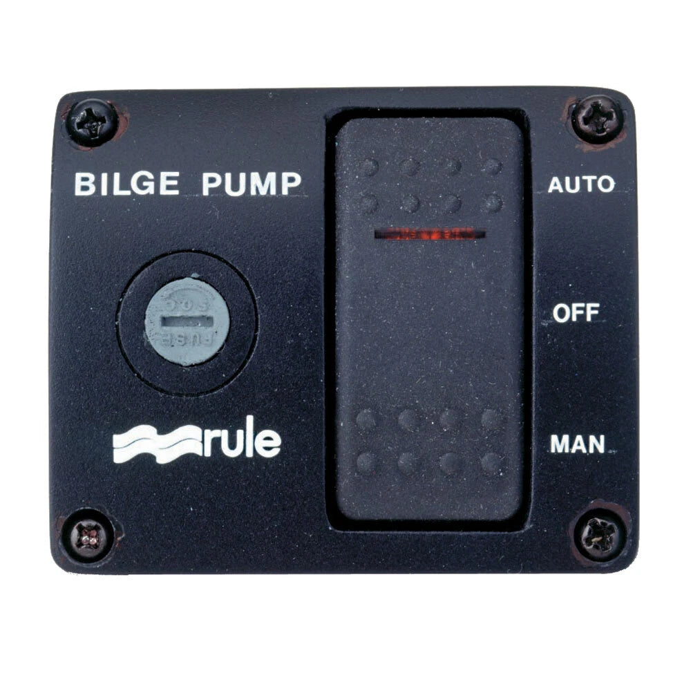 RULE Bilge Control Switch M43/M44 designed for 12V and 24V DC marine bilge pump control. Corrosion-resistant, durable switch provides reliable automatic bilge water level management on boats and yachts. Easy to install and maintain for safe marine bilge operation.