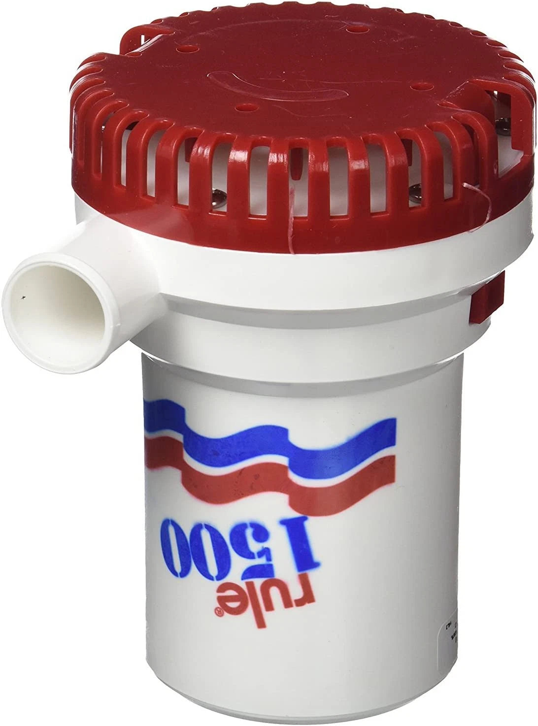 RULE Bilge Pump M02 (12 V) and M03 (24 V) featuring 1500 GPH capacity and 1‑1/8″ outlet. Non-automatic model requiring float switch. Designed for effective marine bilge water removal in small to medium boats.

