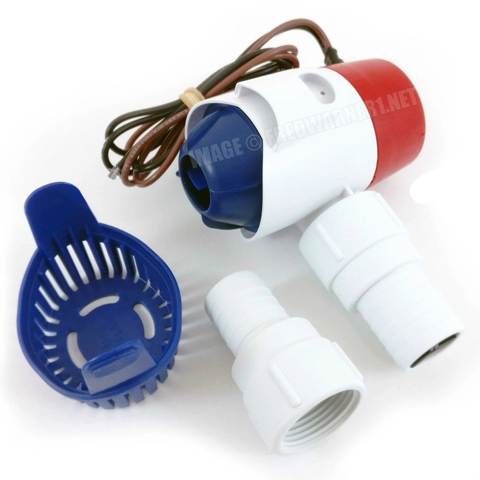 RULE Bilge Pump 1100 GPH models: M27SA automatic 12 V with built‑in float switch; M27DA non‑automatic available in 12 V and 24 V; all feature a 1″ outlet. Designed for efficient water removal in boats—compact, durable, and marine-ready.


