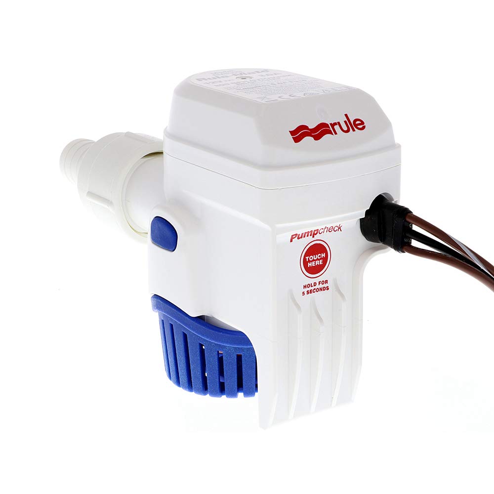 RULE Mate Bilge Pump RM1100B with 1100 GPH capacity. Durable and corrosion-resistant marine bilge pump designed for efficient water removal in medium boats. Ensures reliable, continuous operation with easy installation for marine environments.

