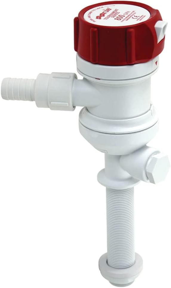RULE Tournament Series Livewell & Baitwell Pump provides powerful, quiet water circulation to maintain live bait and catch health. Built for marine environments with corrosion-resistant materials. Ideal for boats, fishing vessels, and sport angling applications.