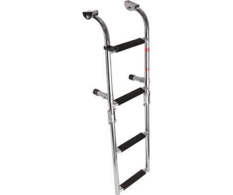 Stainless Steel folding boat ladder with 4 steps (2+2) – compact, foldable marine ladder with anti-slip treads, ideal for safe boarding. Made from rust-resistant stainless steel for durability in harsh environments.