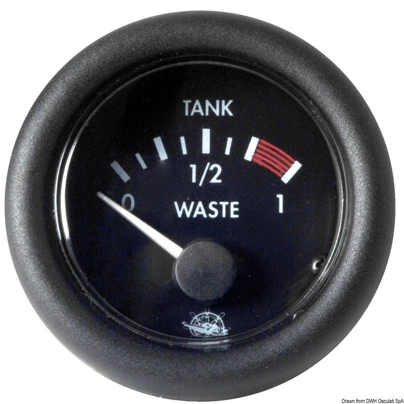 SAN GIORGIO VSG20494 blackwater level gauge, 52 mm (2″), 12 V. Rugged black housing, corrosion-resistant internals, clear display for marine/RV sanitation systems. Easy mounting and reliable wastewater tank monitoring.








