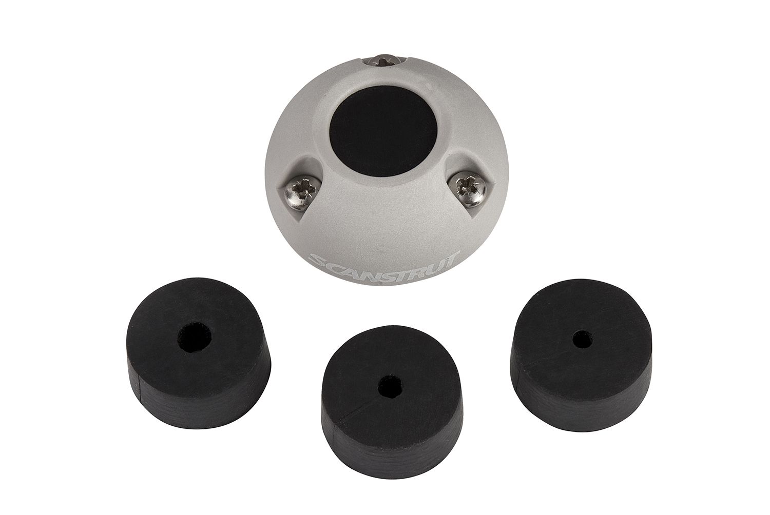 Scanstrut marine-grade cable deck seal in plastic and stainless steel. Fits cables from 2–14mm diameter. Waterproof, UV-resistant solution for secure cable entry on boats or outdoor enclosures. Durable and easy to install. Ideal for harsh marine environments. Supplied by Rimal Marine.