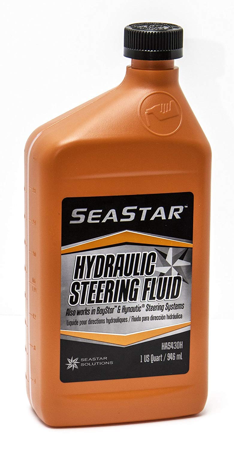 SeaStar Hydraulic Steering Fluid for marine use, formulated to deliver smooth and precise steering performance. Non-foaming, corrosion-resistant, and compatible with all SeaStar hydraulic steering systems. Suitable for outboard and inboard applications.

