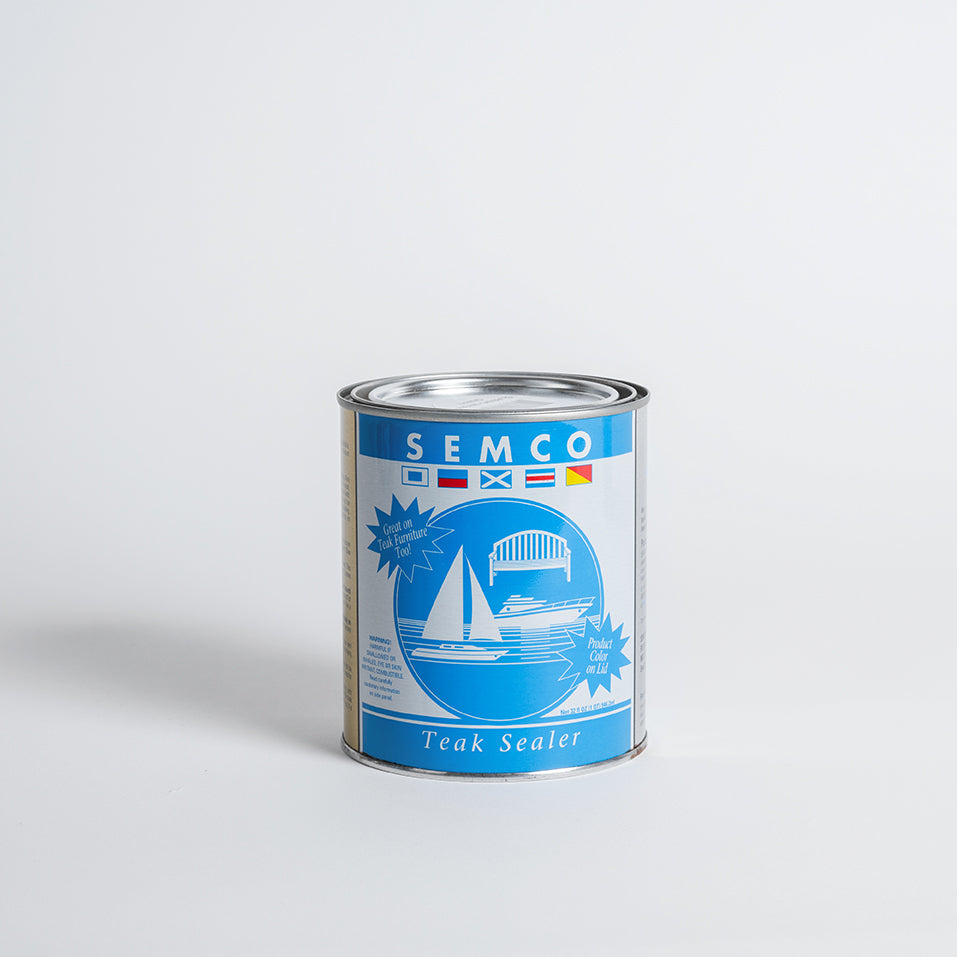 Semco Natural Teak Sealer 0.95 L can – clear protective finish designed to preserve and protect teak wood. Suitable for marine and outdoor use, it guards against moisture, UV rays, and stains while enhancing natural wood grain with a natural, non-glossy finish.