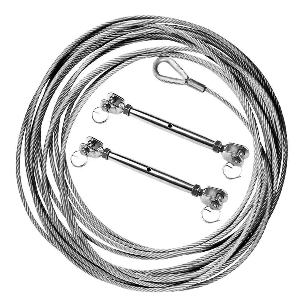 Stainless steel rigging screw with fork & fork (jaw & jaw) configuration – corrosion-resistant turnbuckle for marine, architectural, and rigging use with smooth tension adjustment.

