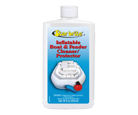 Star Brite Inflatable Boat & Fender Cleaner/Protector – dual-action formula that cleans and protects inflatable boats, fenders, and PVC/vinyl surfaces. Removes stains and oxidation while leaving a UV-protective barrier to prevent fading and cracking.

