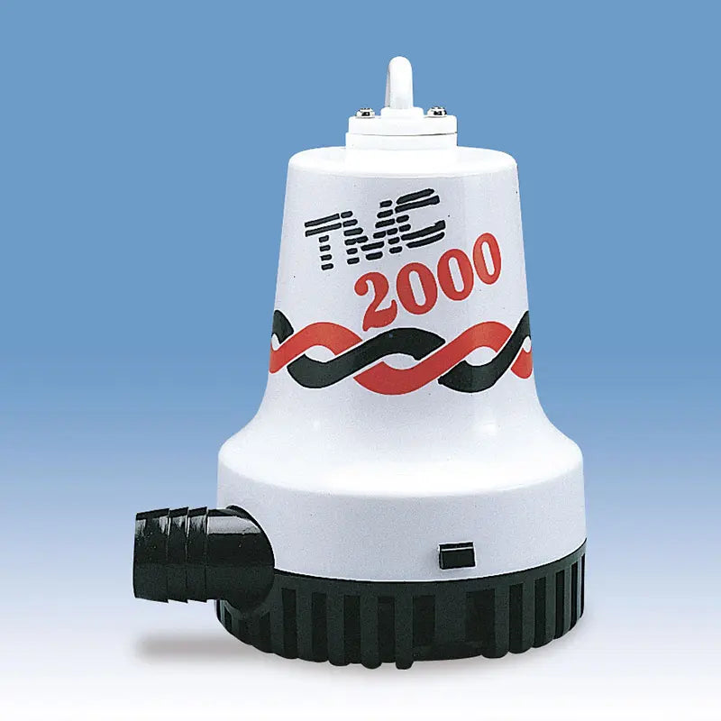 TMC-03607 submersible bilge pump with 2000 GPH flow capacity, available in 12V and 24V models. Designed for reliable marine water removal. Compact, corrosion-resistant construction makes it ideal for bilge systems in boats and yachts.

