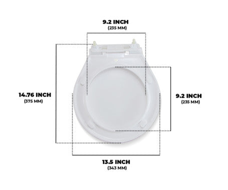 TMC compact toilet seat and cover featuring slow-close technology for silent closing. Fits TMC-29920 and TMC-29922 marine electric toilets. Made from durable marine-grade plastic with quick-attach hardware for easy installation and removal. Perfect for marine bathrooms.