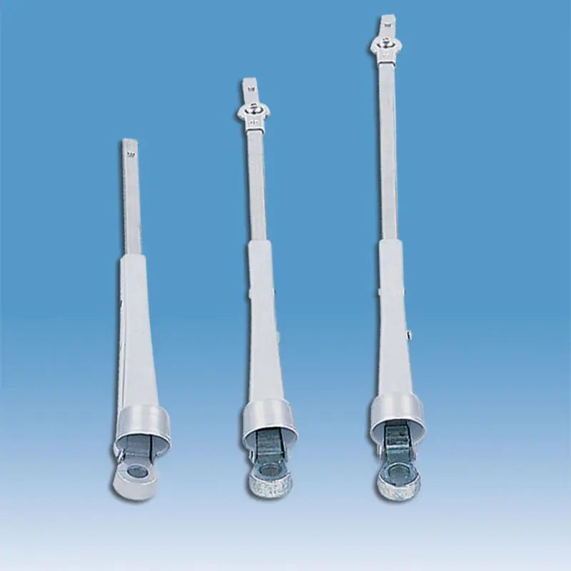 TMC single adjustable windshield wiper arm with corrosion-resistant finish for marine use. Offers universal compatibility, adjustable length, and reliable wiping performance. Suitable for boats, yachts, RVs, and compatible with TMC wiper motors and blades.