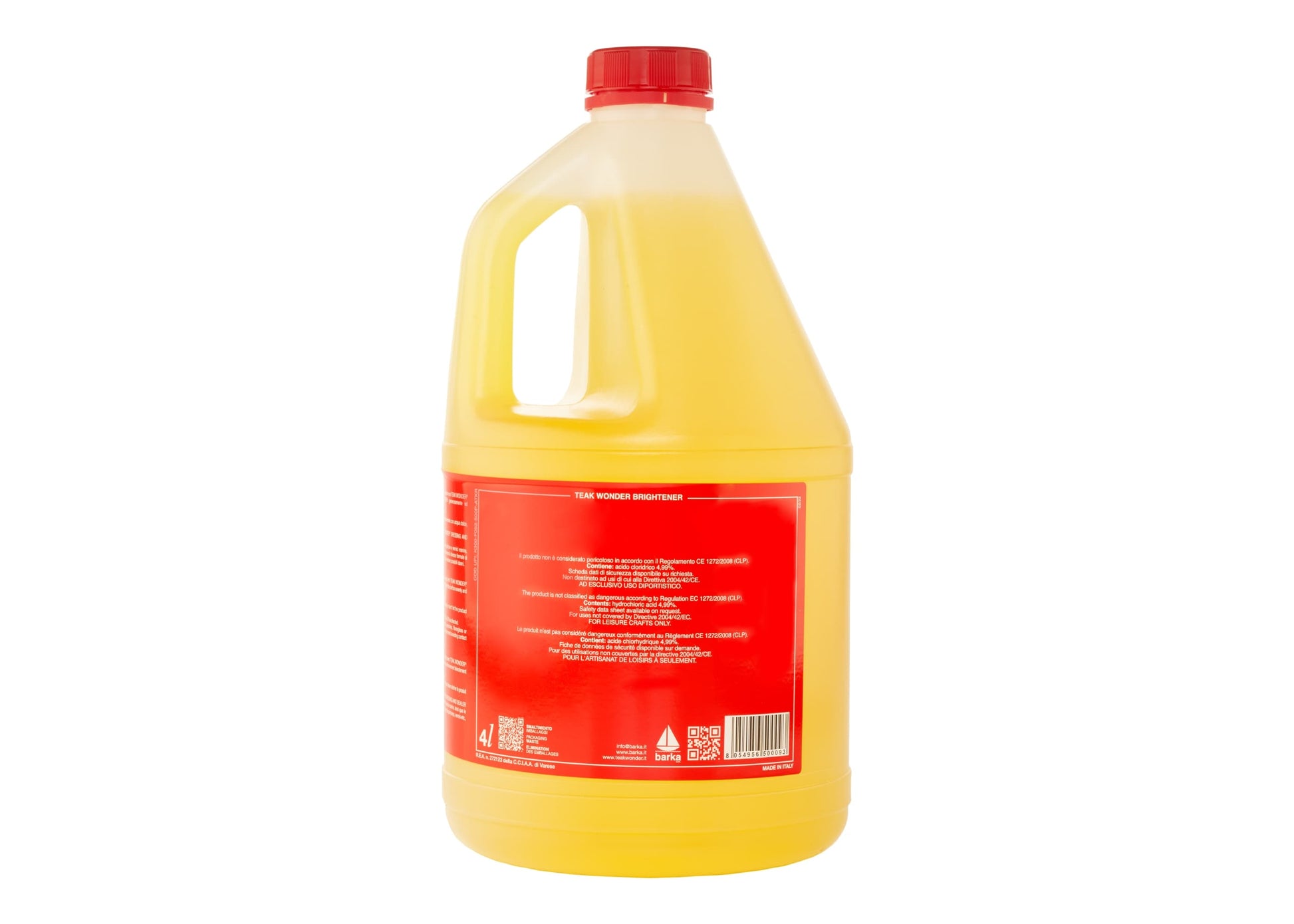 Teak Wonder® Teak Brightener 1 Litre bottle – non-caustic, eco-friendly teak wood brightener that restores natural golden hue by removing gray discoloration. Safe for marine decks, furniture, and trim, without damaging marine paints or hardware.