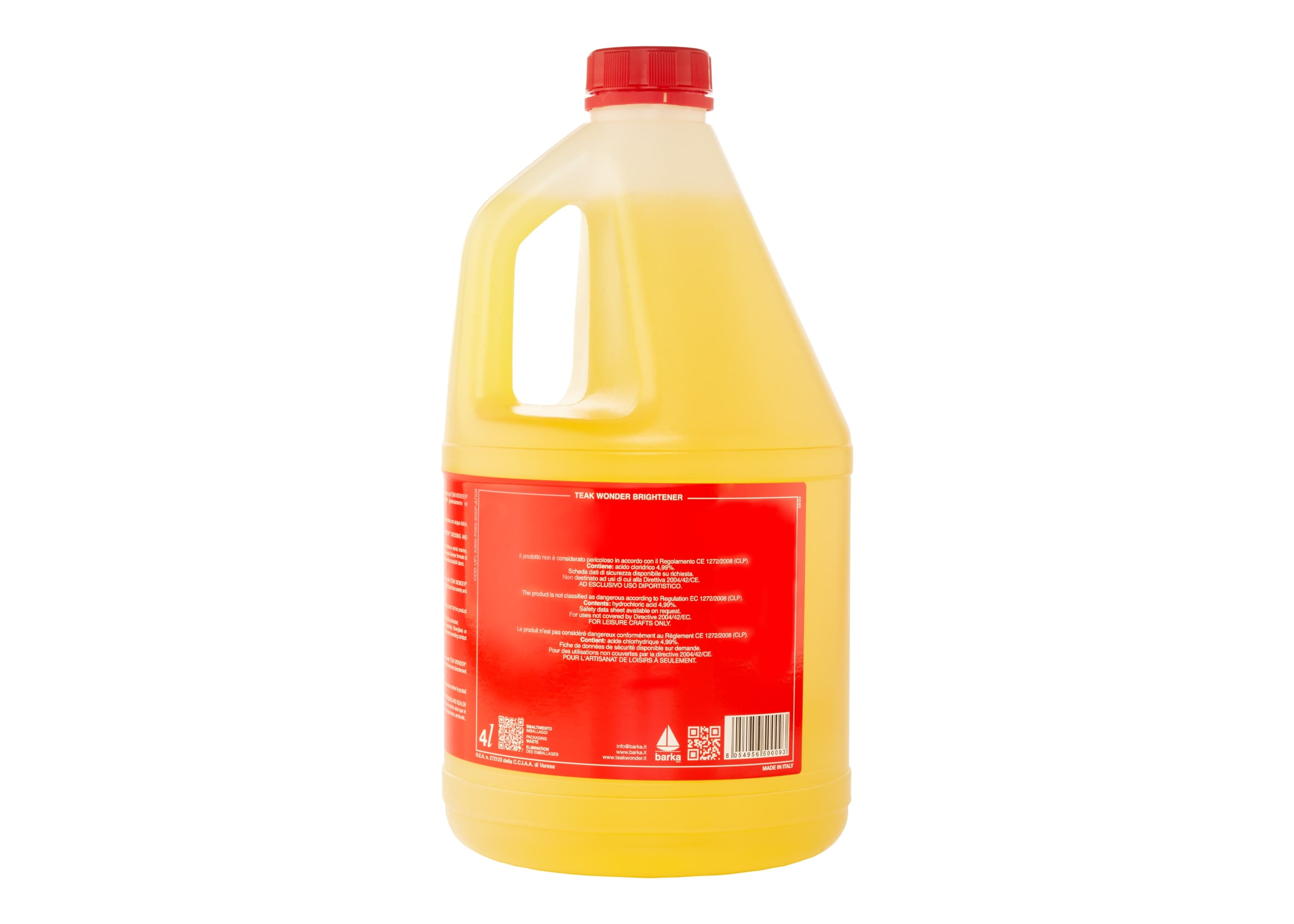 Teak Wonder® Teak Brightener 1 Litre bottle – non-caustic, eco-friendly teak wood brightener that restores natural golden hue by removing gray discoloration. Safe for marine decks, furniture, and trim, without damaging marine paints or hardware.