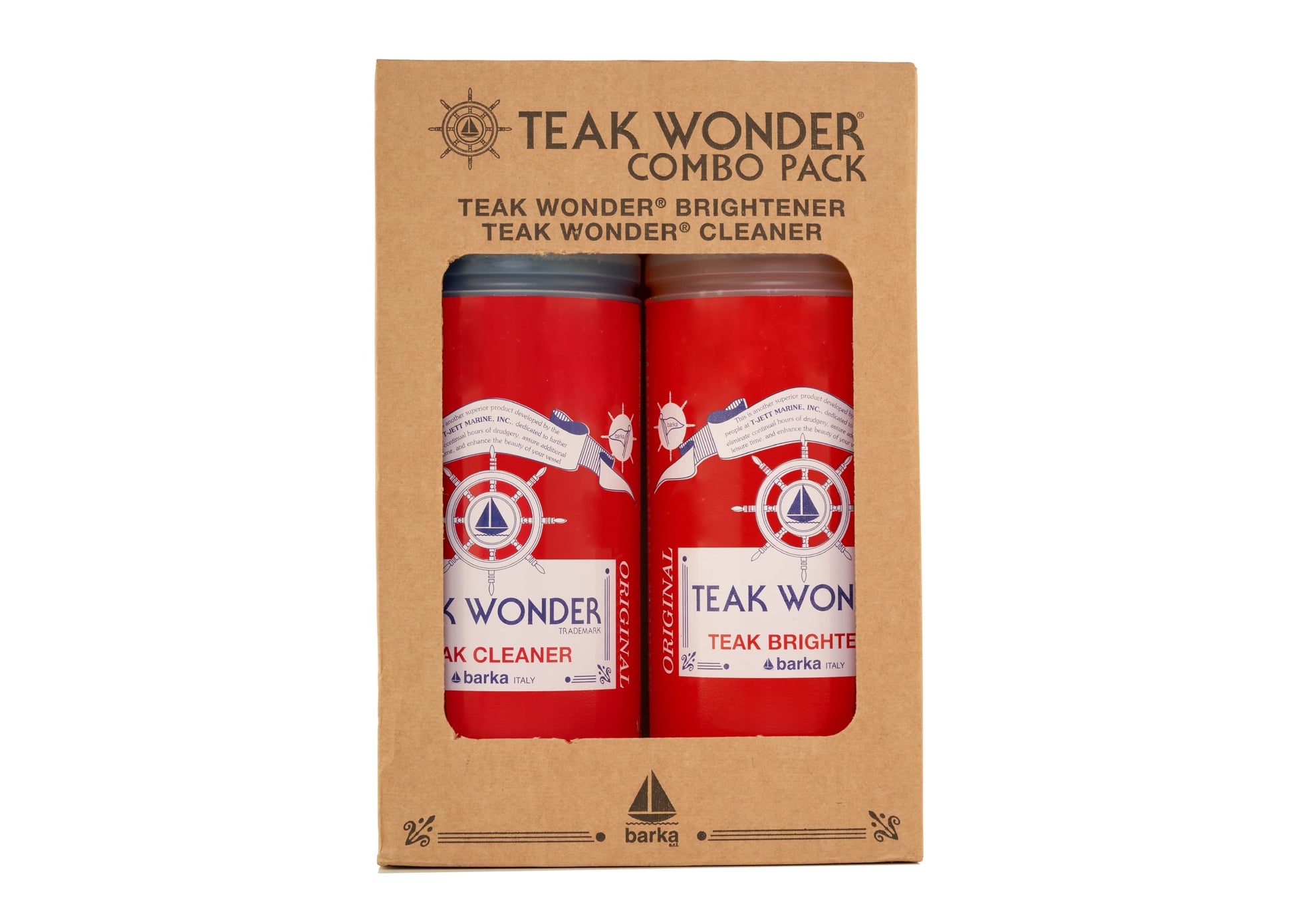 Teak Wonder® Teak Brightener 1 Litre bottle – non-caustic, eco-friendly teak wood brightener that restores natural golden hue by removing gray discoloration. Safe for marine decks, furniture, and trim, without damaging marine paints or hardware.

