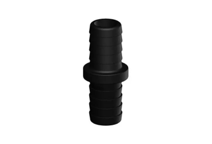 TruDesign Straight Connector made from black glass-reinforced nylon composite. Designed to securely connect two hoses in a straight line within marine plumbing setups. UV-resistant, corrosion-proof, and ideal for fresh, grey, or black water systems. Lightweight and easy to install