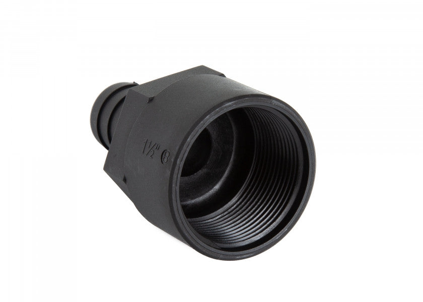 TruDesign long thread tail fitting with female BSP thread in black GRP. Designed for secure marine hose connections through hulls or bulkheads. Corrosion- and UV-resistant, suitable for diesel, petrol, and water systems. Lightweight, durable, and easy to install on any hull type.


