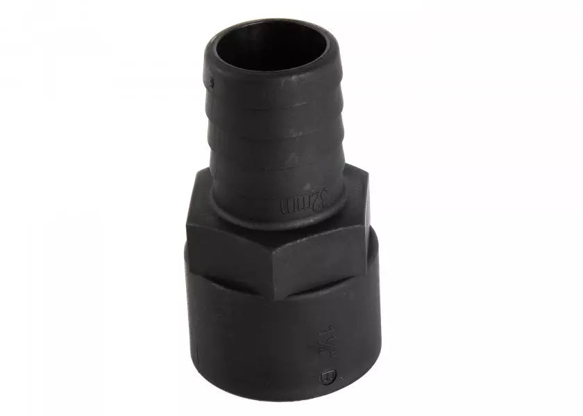TruDesign long thread tail fitting with female BSP thread in black GRP. Designed for secure marine hose connections through hulls or bulkheads. Corrosion- and UV-resistant, suitable for diesel, petrol, and water systems. Lightweight, durable, and easy to install on any hull type.

