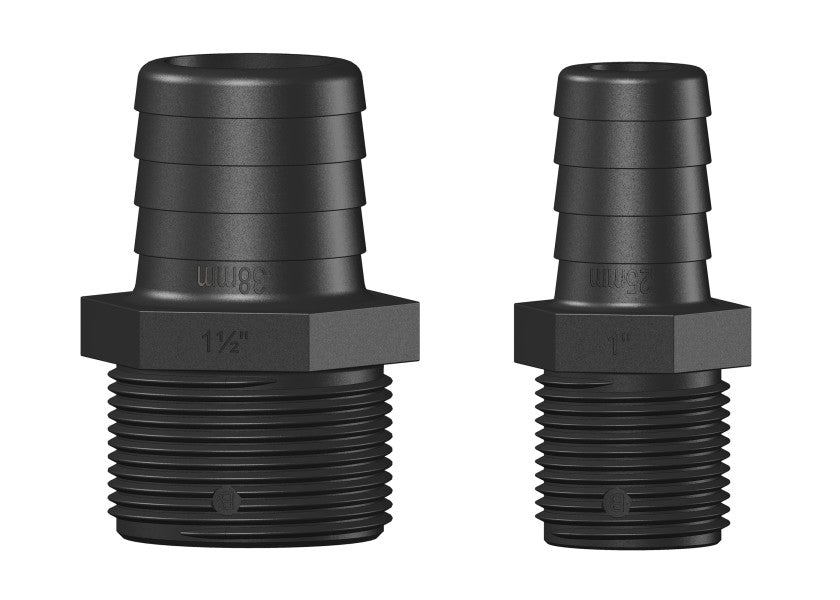 TruDesign long thread tail fitting with black male BSP thread. Made from glass-reinforced nylon composite for superior strength and corrosion resistance. Designed for marine plumbing—ideal for diesel, bilge, or freshwater lines. Secure, lightweight, and UV-resistant for hull or tank use.