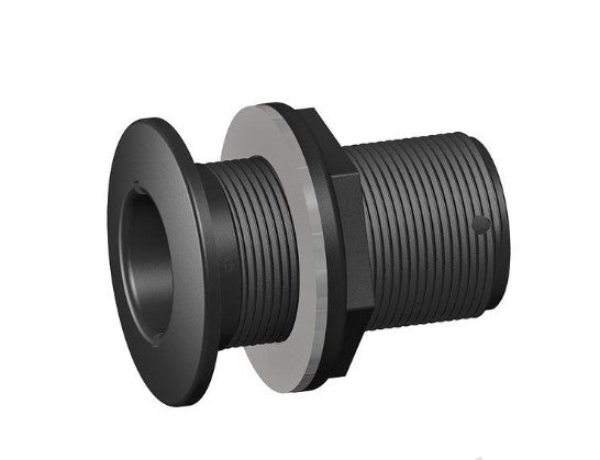 TruDesign thru-hull fitting in white GRP with BSP thread for secure marine skin fitting applications. Suitable for use above or below the waterline on all hull types. Corrosion-free, UV-stable, and made from strong, lightweight composite. Ideal for bilge, waste, and water outlets.

