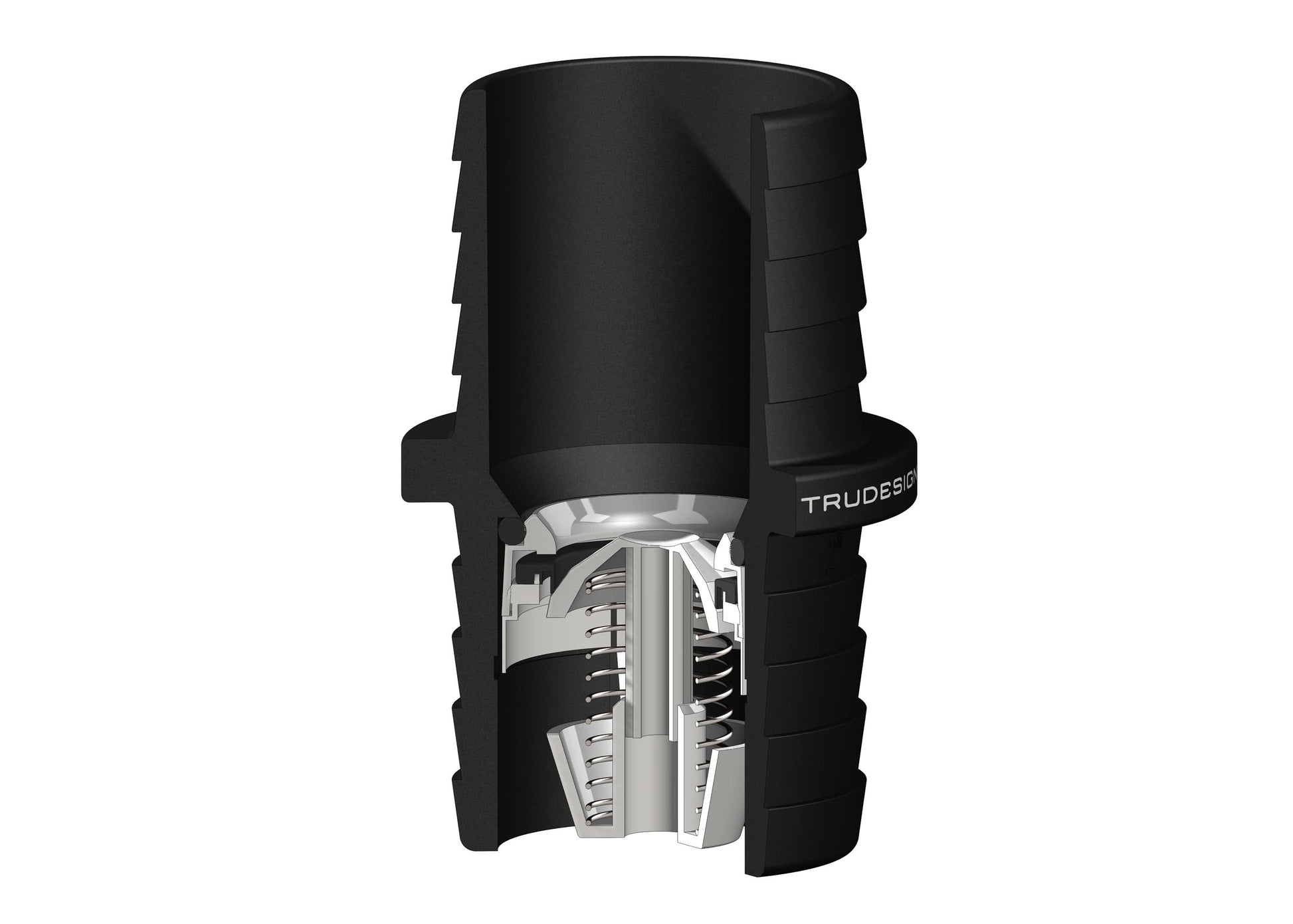 Tru Design Non-Return Valve Tail in black GRP with BSP thread. Designed for preventing backflow in marine water, waste, or bilge systems. Corrosion-resistant, lightweight, and easy to install. Ideal for long-lasting use in saltwater environments. UV-stable and durable.