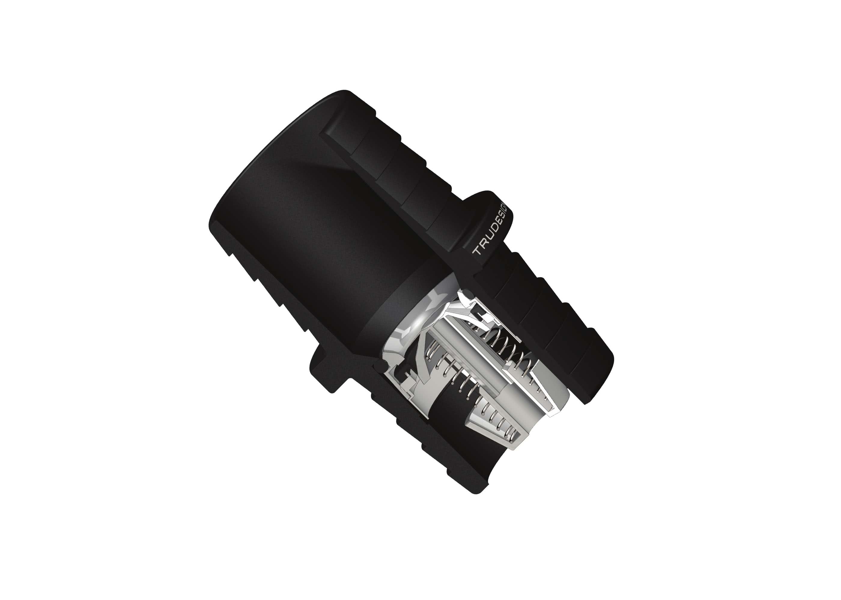 Tru Design Non-Return Valve Tail in black GRP with BSP thread. Designed for preventing backflow in marine water, waste, or bilge systems. Corrosion-resistant, lightweight, and easy to install. Ideal for long-lasting use in saltwater environments. UV-stable and durable.