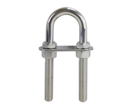 10mm U Bolt Bow Eye constructed from S.S. 316 stainless steel, designed for marine applications with superior corrosion resistance and durability. Ideal for secure attachment and rigging on boats, docks, and other equipment exposed to saltwater conditions.

