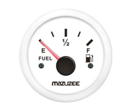 Universal analog fuel level indicator with 52mm cut-out and dual voltage support (12V/24V). Easy-to-read dial for precise fuel monitoring. Compatible with standard fuel senders. Ideal for boats, RVs, cars, and generators. Durable and easy to install.