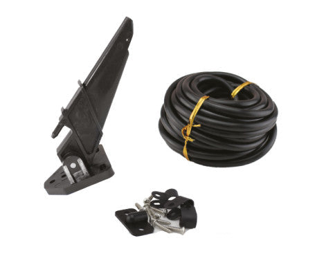 Universal boat speedometer pitot tube kit with 20ft tubing and ABS plastic sensor. Measures speed through water using water pressure. Includes pitot tube, tubing, and mounting hardware. Compatible with most marine speedometers for outboard and inboard boats.

