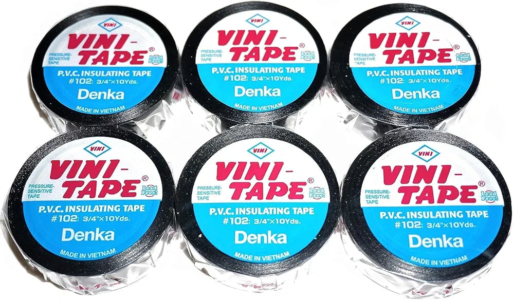 VINI-Tape PVC Electrical Insulation Tape pack of 6 rolls, designed for superior insulation, abrasion and moisture resistance. Perfect for electrical and marine use, ensuring secure wiring and long-lasting protection. Quality product supplied by Rimal Marine.