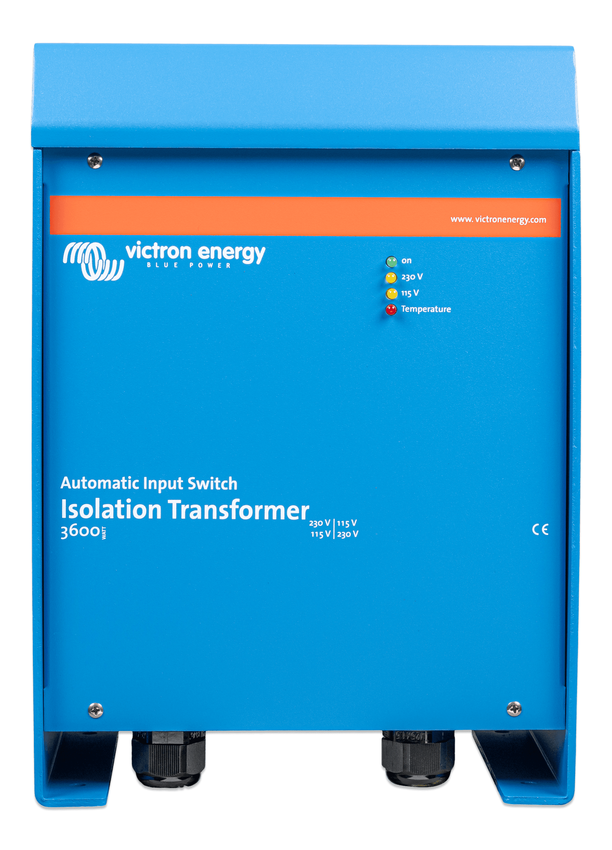 Victron 3600 W isolation transformer for 115/230 V AC marine and RV power systems. Delivers galvanic isolation, eliminates shore power corrosion risk, and provides enhanced protection for high-capacity onboard electrical loads in saltwater and harsh environments.

