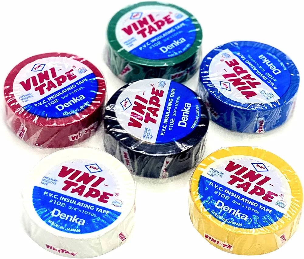 Vini 6 pcs assorted insulation tape set made in Japan, providing superior insulation and durability. Suitable for electrical, marine, and industrial applications, resistant to moisture and abrasion. Quality assured product supplied by Rimal Marine for effective wire protection.