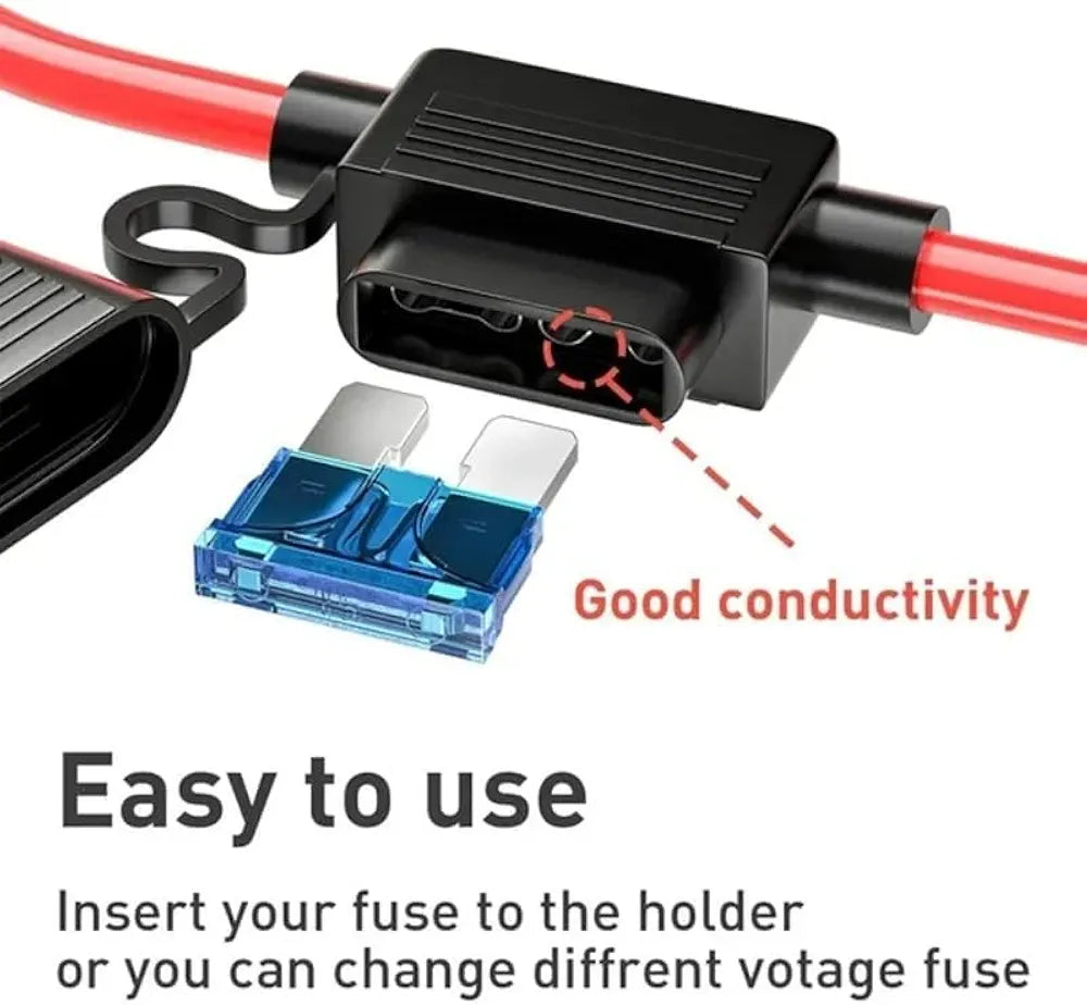 Rugged waterproof mini blade fuse holder for inline 12V or 24V circuits. Perfect for marine, automotive, and outdoor use, offering protection from moisture and debris. Easy to install with reliable fuse access. Supplied by Rimal Marine.