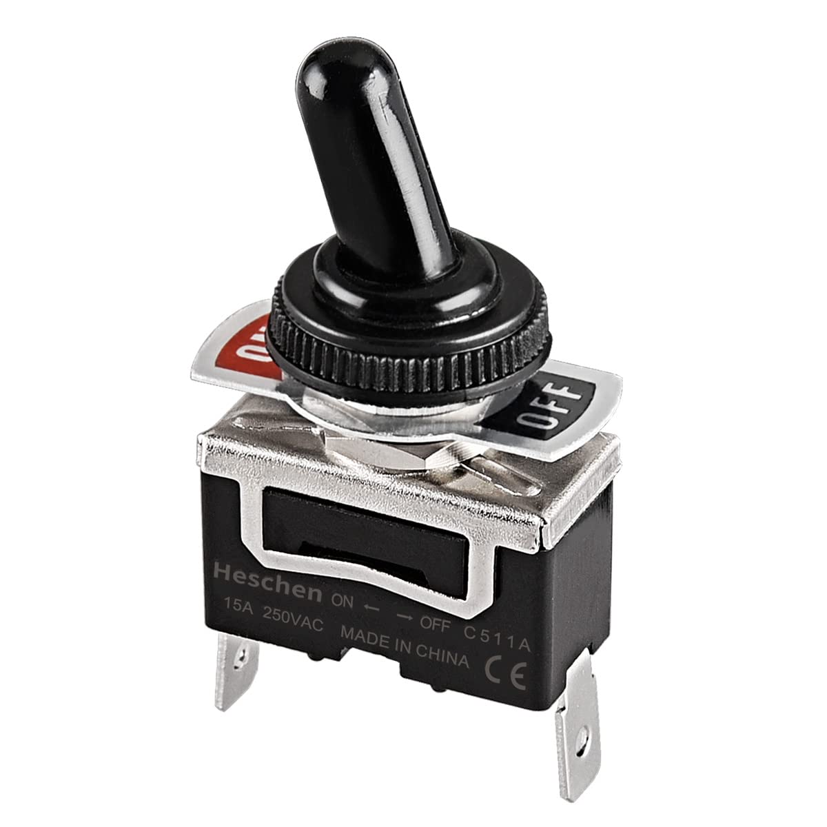 Waterproof rocker switch compatible with 12V and 24V systems, suitable for marine, automotive, and RV applications. Features LED illumination, weather-resistant housing, and a secure toggle design for reliable operation in wet or dusty environments.
