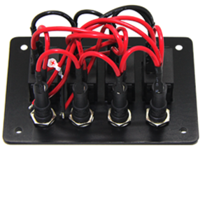 Waterproof Switch Panel 10047-BK – heavy-duty, weather-sealed panel ideal for boats, RVs, and outdoor equipment. Multiple rocker switches allow safe circuit control in harsh environments. Easy to install and built to last. Available at Rimal Marine.