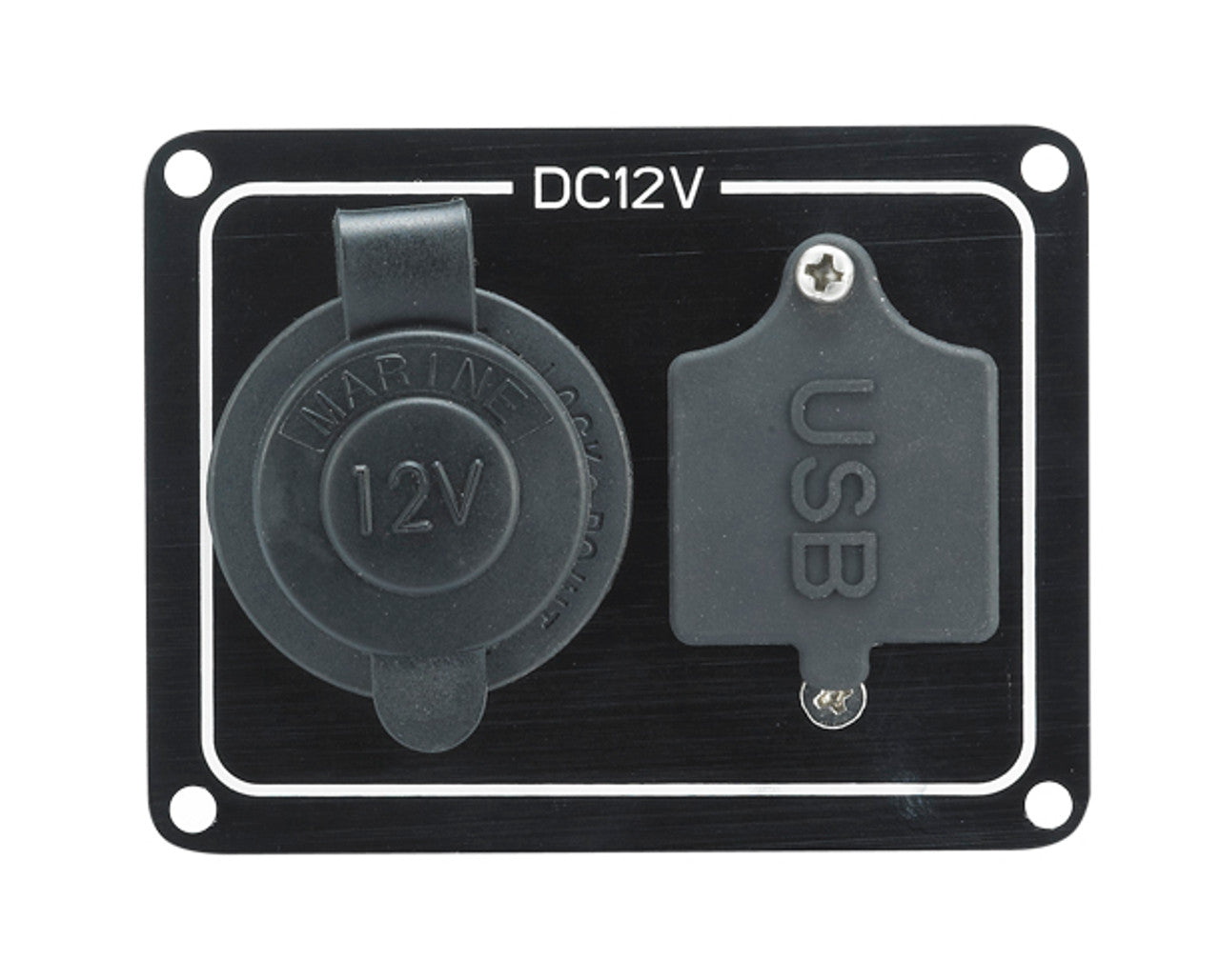 Weatherproof Panel with USB Port 70063-BK – dual USB port charger designed for marine, automotive, and outdoor use. Provides waterproof protection and fast charging for mobile devices. Durable, compact, and easy to install. Available at Rimal Marine.