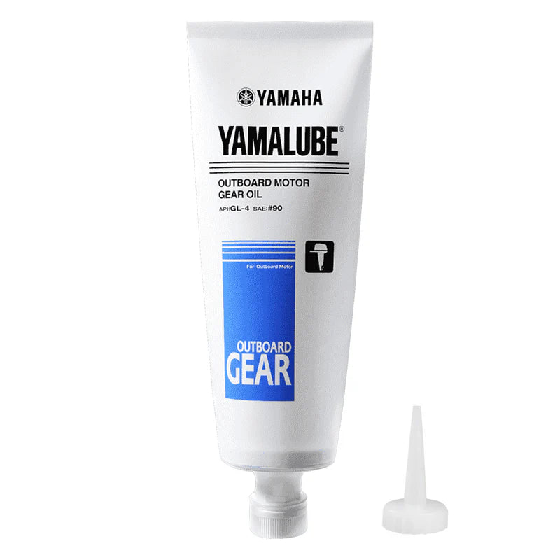 Yamalube GL‑5 SAE 90 outboard motor gear oil, 750 ml bottle (90790‑BS811). Marine-grade lubricant with GL‑5 performance, high shear adhesion, and water-resistant formula. Designed for Yamaha lower units—ideal for smooth gear operation and corrosion protection.

