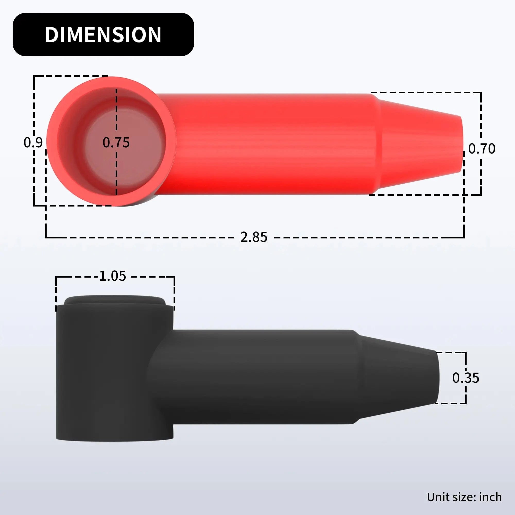 ZV130 ZeeVolt Red & Black Insulator Battery Stud Terminal Cover Pair, 4AWG-2/0AWG (25-70mm²), fits 1/4″, 5/16″, 3/8″ battery posts. PVC construction protects against corrosion, prevents short circuits. Professional clean look for alternators, starters, solenoids, marine and automotive systems. Available in Rimal Marine UAE.
