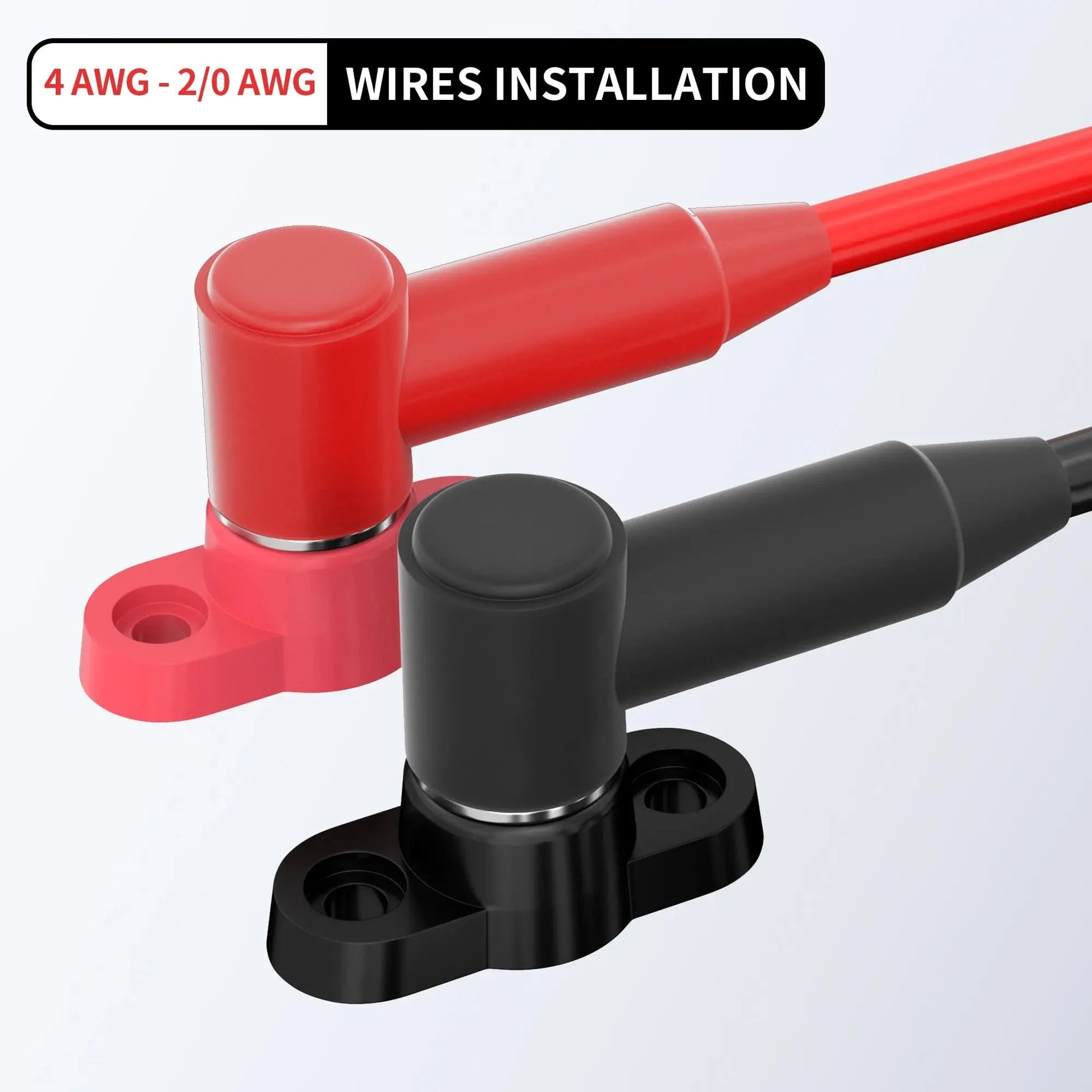 ZV130 ZeeVolt Red & Black Insulator Battery Stud Terminal Cover Pair, 4AWG-2/0AWG (25-70mm²), fits 1/4″, 5/16″, 3/8″ battery posts. PVC construction protects against corrosion, prevents short circuits. Professional clean look for alternators, starters, solenoids, marine and automotive systems. Available in Rimal Marine UAE.