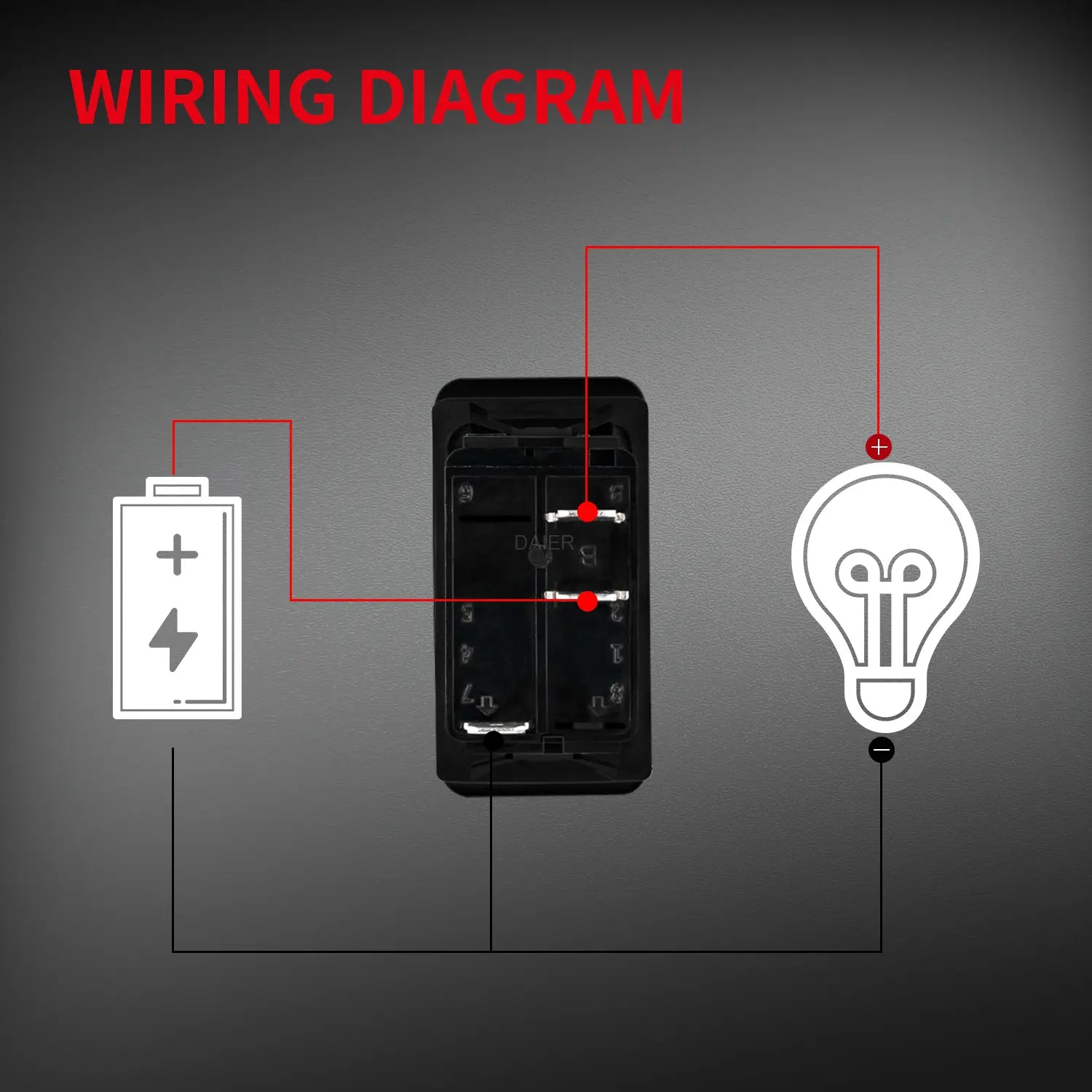 ZV133 ZeeVolt Marine Boat Rocker Switch 12V LED, SPST 3-Pin, waterproof IP67. Rated 20A 12VDC / 10A 24VDC. Snap-in mounting, laser-etched pattern, corrosion-resistant. Heavy-duty design suitable for automotive, UTV, RZR, and marine boats. Long-lasting and safe. Available in Rimal Marine UAE.