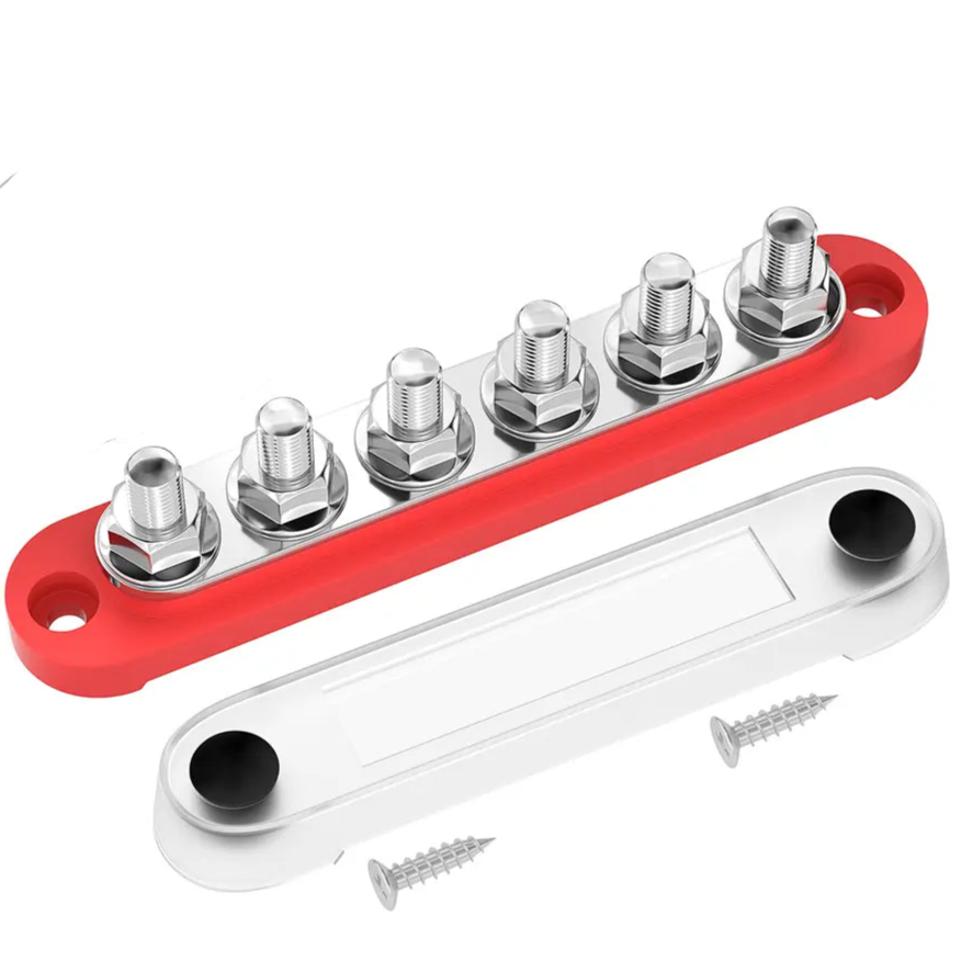 ZeeVolt ZV14428 – 150A 48VDC 6×M8 Studs Battery Power Distribution Block