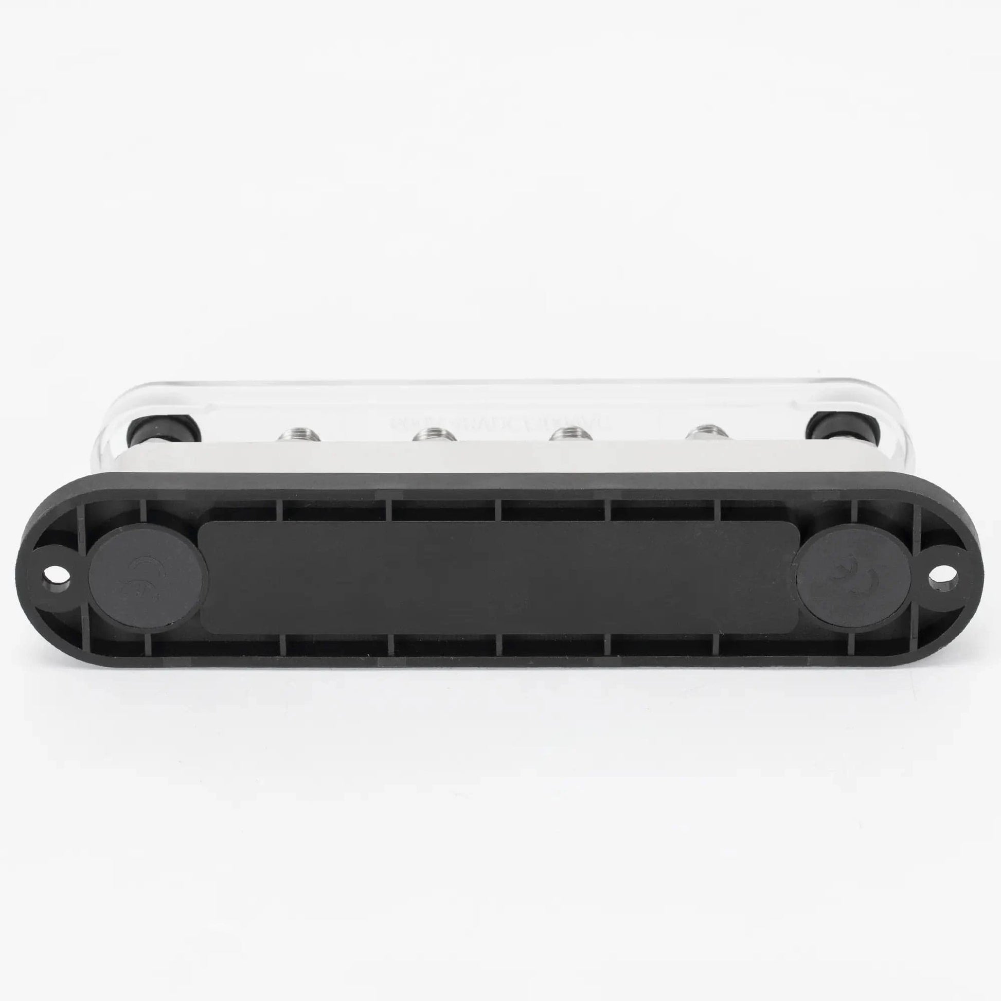 ZeeVolt ZV17757 600A 48VDC Power Bus Bar with 6×M10 studs. Heavy-duty 20mm copper bus, flame-retardant nylon base, protective cover, and stainless steel terminals for safe, versatile wiring in automotive, marine, RV, truck, and solar systems. Available in Rimal Marine.
