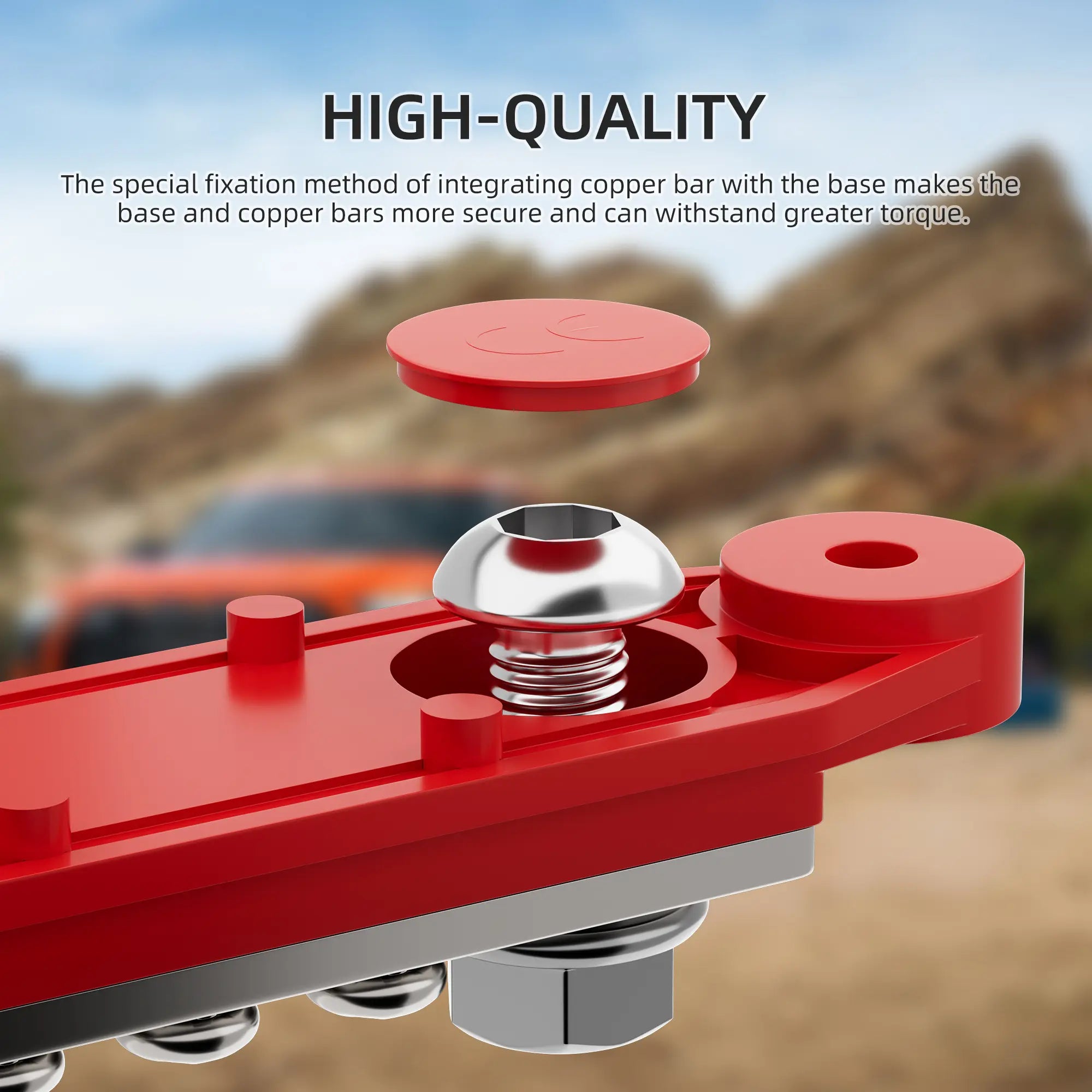 ZeeVolt ZV18668 275A Distribution Connecting Block featuring 2×M10 studs & 10×M4 screws with copper busbar, stainless steel terminals, protective nylon cover & flame-retardant base for safe, versatile power distribution. Available in Rimal Marine.