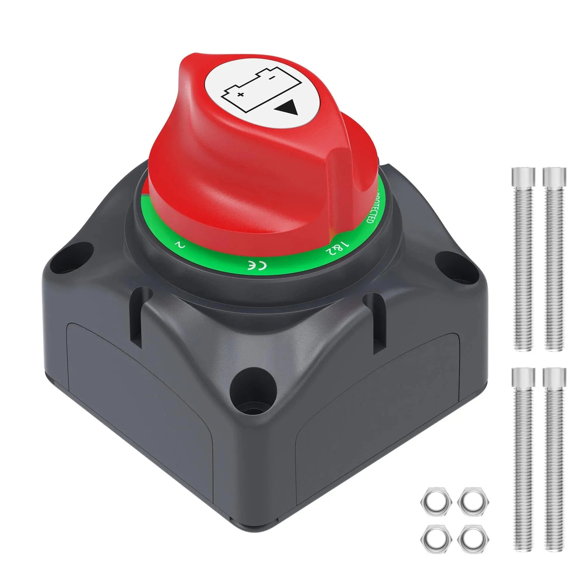 ZeeVolt ZV9746 Heavy Duty Battery Isolator Switch, 1-2-Both-OFF 4 Position rotary switch rated 200A continuous, 275A intermittent, and 1000A cranking at 12V DC. Built with ABS housing and copper studs for safe, corrosion-resistant durability. Ideal for boats, RVs, trucks, and trailers. Available in Rimal Marine UAE.